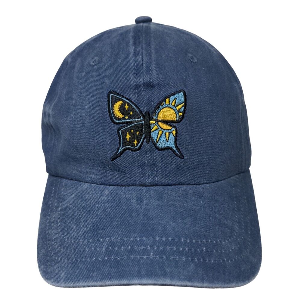 Butterfly Slideback Hat Blue One Size Embroidered 6 Panel Wild Fable